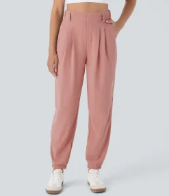 Joggers|Joggers<HALARA High Waisted Tapered Waffle Casual Joggers with Pocket