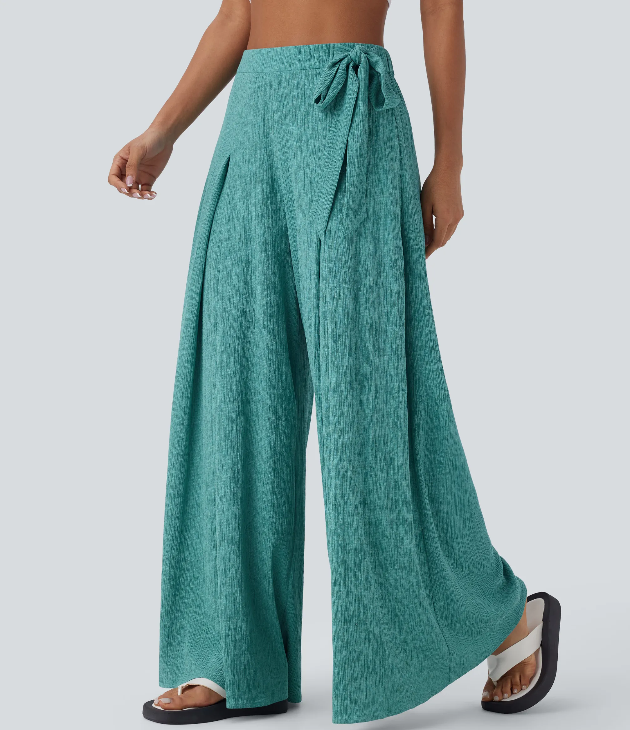 Pants|High-Waisted Pants<HALARA High Waisted Tie Pocket Flowy Wide Leg Casual Pants