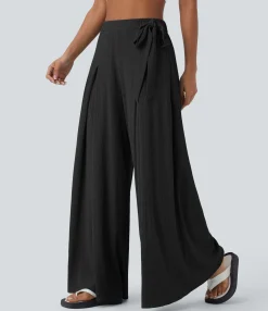 Pants|High-Waisted Pants<HALARA High Waisted Tie Pocket Flowy Wide Leg Casual Pants