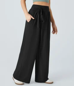 High-Waisted Pants|Pants<HALARA High Waisted Tie Pocket Wide Leg Casual Pants