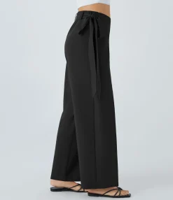 Straight-Leg Pants|High-Waisted Pants<HALARA High Waisted Tie Side Pocket Straight Leg Pants
