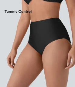Beachwear<HALARA High Waisted Tummy Control Sheen Bikini Bottom Swimsuit
