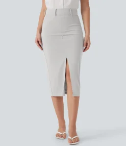Maxi & Midi Skirts|Casual Skirts<HALARA High Waisted Tummy Control Butt Lifting Casual Bodycon Skirt with Built-in Shapewear Shorts