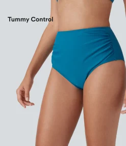 Beachwear<HALARA High Waisted Tummy Control Ruched Bikini Bottom Swimsuit