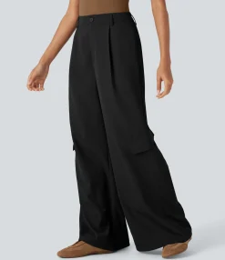 High-Waisted Pants|Wide-Leg Pants<HALARA High Waisted Wide Leg Casual Cargo Pants with Pockets