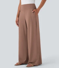 High-Waisted Pants|Wide-Leg Pants<HALARA High Waisted Wide Leg Casual Pants with Pockets