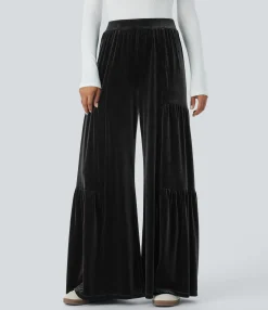 Pants|High-Waisted Pants<HALARA High Waisted Wide Leg Velvet Casual Pants