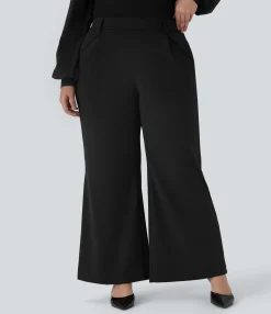Flare Pants|Plus Size<HALARA High Waisted Work Plus Size Flare Pants with Pockets