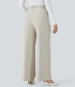Work Pants|High-Waisted Pants<HALARA High Waisted Zipper Pocket Wide Leg Work Pants