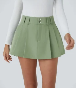 Pleated Skirts|Casual Skirts<HALARA High Waisted Zipper Pocket Pleated Micro Mini Casual Skirt