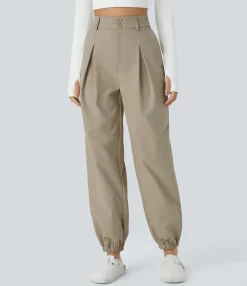 Joggers|Joggers<HALARA High Waisted Zipper Pocket Casual Pile Joggers