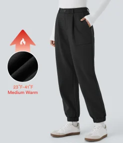 Joggers|Joggers<HALARA High Waisted Zipper Pocket Fleece Casual Joggers