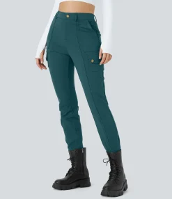 High-Waisted Pants|Cargo Pants<HALARA High Waisted Zipper Pockets Solid Skinny Cargo Pants