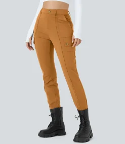 High-Waisted Pants|Cargo Pants<HALARA High Waisted Zipper Pockets Solid Skinny Cargo Pants
