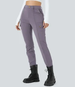 High-Waisted Pants|Cargo Pants<HALARA High Waisted Zipper Pockets Solid Skinny Cargo Pants