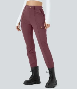 High-Waisted Pants|Cargo Pants<HALARA High Waisted Zipper Pockets Solid Skinny Cargo Pants