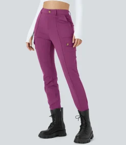 High-Waisted Pants|Cargo Pants<HALARA High Waisted Zipper Pockets Solid Skinny Cargo Pants