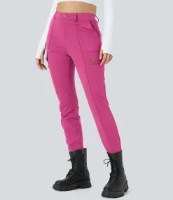 High-Waisted Pants|Cargo Pants<HALARA High Waisted Zipper Pockets Solid Skinny Cargo Pants