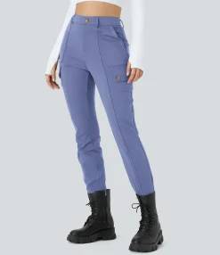 High-Waisted Pants|Cargo Pants<HALARA High Waisted Zipper Pockets Solid Skinny Cargo Pants