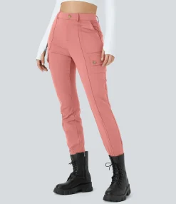 High-Waisted Pants|Cargo Pants<HALARA High Waisted Zipper Pockets Solid Skinny Cargo Pants