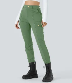 High-Waisted Pants|Cargo Pants<HALARA High Waisted Zipper Pockets Solid Skinny Cargo Pants