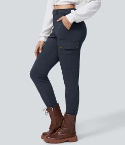 High-Waisted Pants|Cargo Pants<HALARA High Waisted Zipper Pockets Solid Skinny Cargo Pants