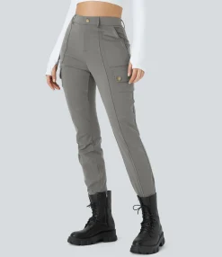 High-Waisted Pants|Cargo Pants<HALARA High Waisted Zipper Pockets Solid Skinny Cargo Pants