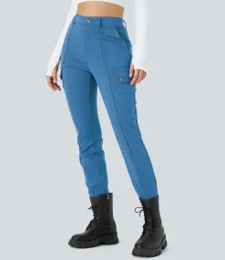 High-Waisted Pants|Cargo Pants<HALARA High Waisted Zipper Pockets Solid Skinny Cargo Pants