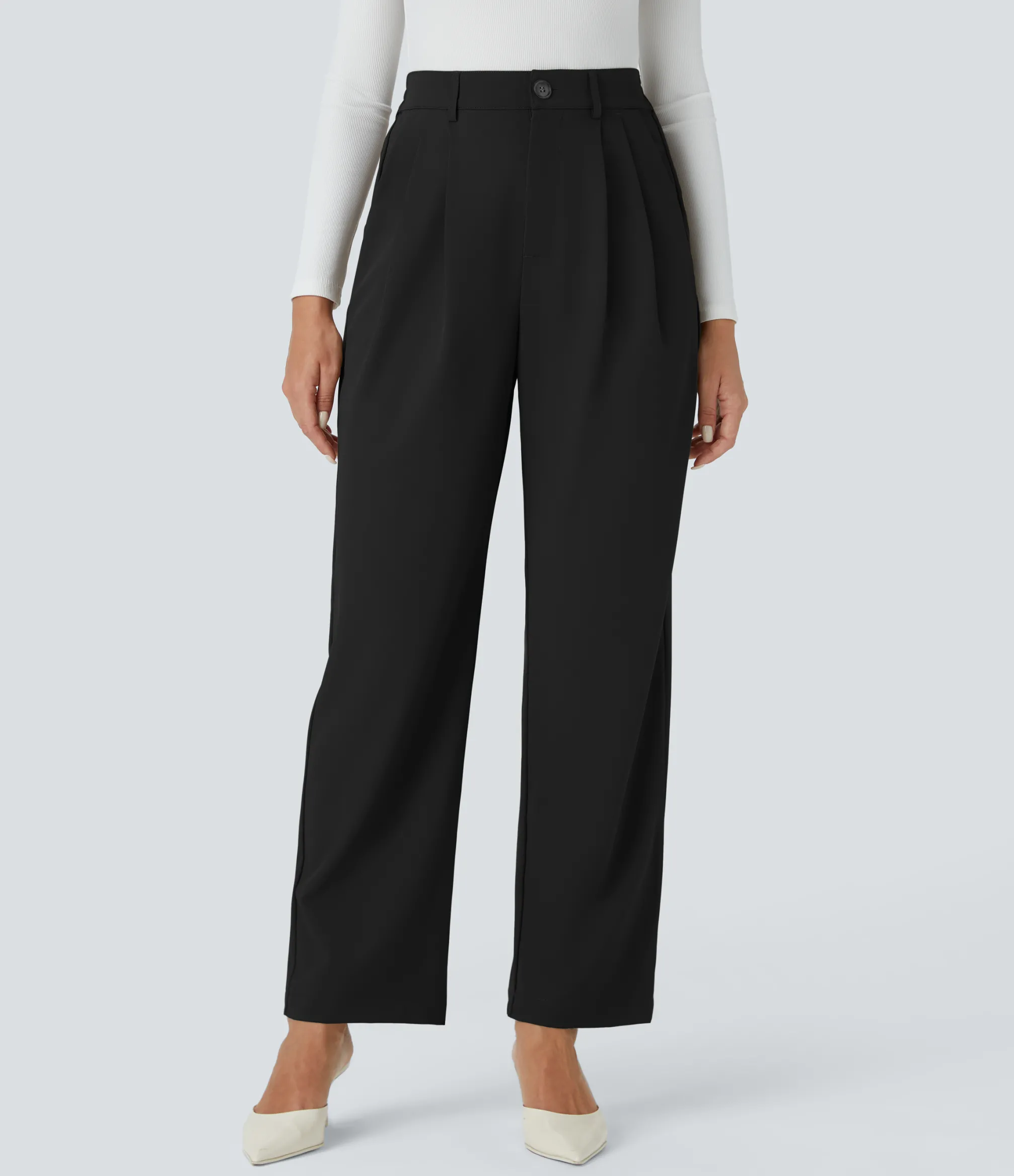 High-Waisted Pants|Work Pants<HALARA High Waisted Zipper Pocket Work Pants