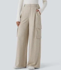 Pants|Cargo Pants<HALARA High Waisted Zipper Pockets Wide Leg Work Cargo Pants