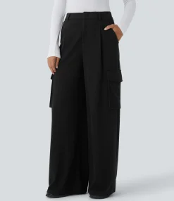 Pants|Cargo Pants<HALARA High Waisted Zipper Pockets Wide Leg Work Cargo Pants