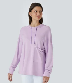 Sweatshirts & Hoodies<HALARA Hooded Drawstring Dropped Shoulder Pocket Oversize Casual Sweatshirt