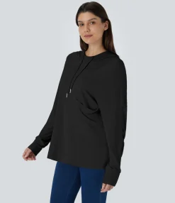 Sweatshirts & Hoodies<HALARA Hooded Drawstring Dropped Shoulder Pocket Oversize Casual Sweatshirt