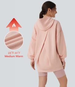 Sweatshirts & Hoodies<HALARA Hooded Long Sleeve Oversize Fleece Casual Sweatshirt with Pockets