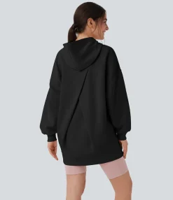 Sweatshirts & Hoodies<HALARA Hooded Long Sleeve Oversize Fleece Casual Sweatshirt with Pockets