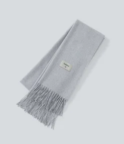 Accessories<HALARA Knit Fringe Casual Scarf Grey