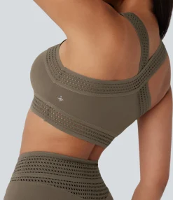 Sports Bras|Sports Bras<HALARA Light Support Crossover Cut Out Yoga Sports Bra