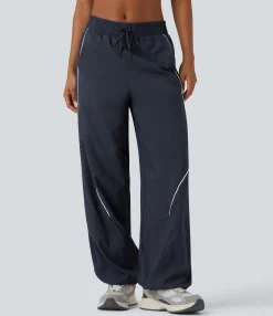 Joggers|Joggers<HALARA Lightweight Durable Water Repellent Low Rise Drawstring Color Block Cinchable Hem Running Joggers with Pockets