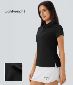Sports Tops|Sports Tops<HALARA Lightweight Polo Collar Front Short Sleeve Golf Sports Top