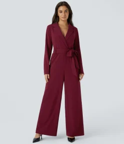 Jumpsuits<HALARA Long Sleeve Belted Casual Jumpsuit