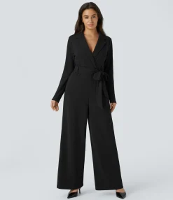 Jumpsuits<HALARA Long Sleeve Belted Casual Jumpsuit
