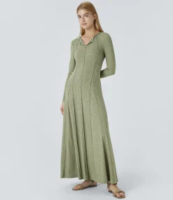 Dresses|Maxi & Midi Dresses<HALARA Long Sleeve Flare Maxi Casual Dress
