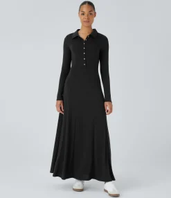 Maxi & Midi Dresses|Dresses<HALARA Long Sleeve Flare Maxi Casual Dress