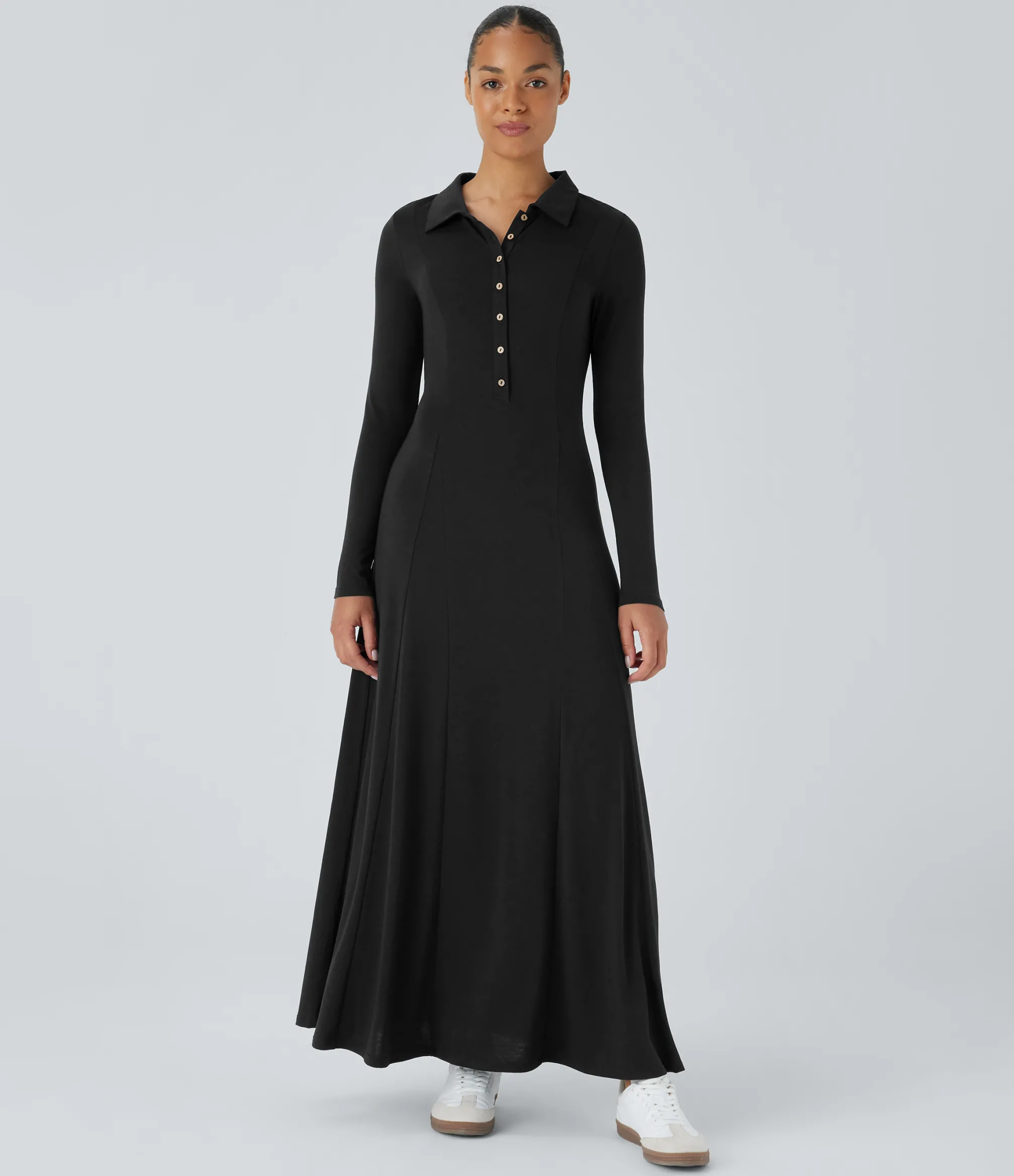 Maxi & Midi Dresses|Dresses<HALARA Long Sleeve Flare Maxi Casual Dress