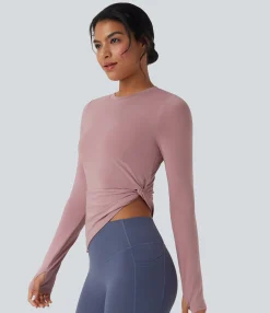 Sports Tops|Sports Tops<HALARA Long Sleeve Thumb Hole Asymmetric Quick Dry Yoga Sports Top