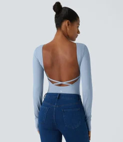 Yoga Tops|Casual Tops<HALARA Long Sleeve Thumb Hole Casual Top