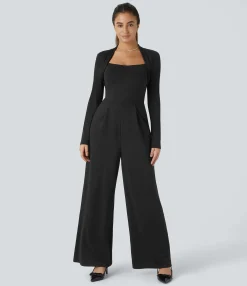 Jumpsuits<HALARA Long Sleeve Wide Leg Jumpsuit