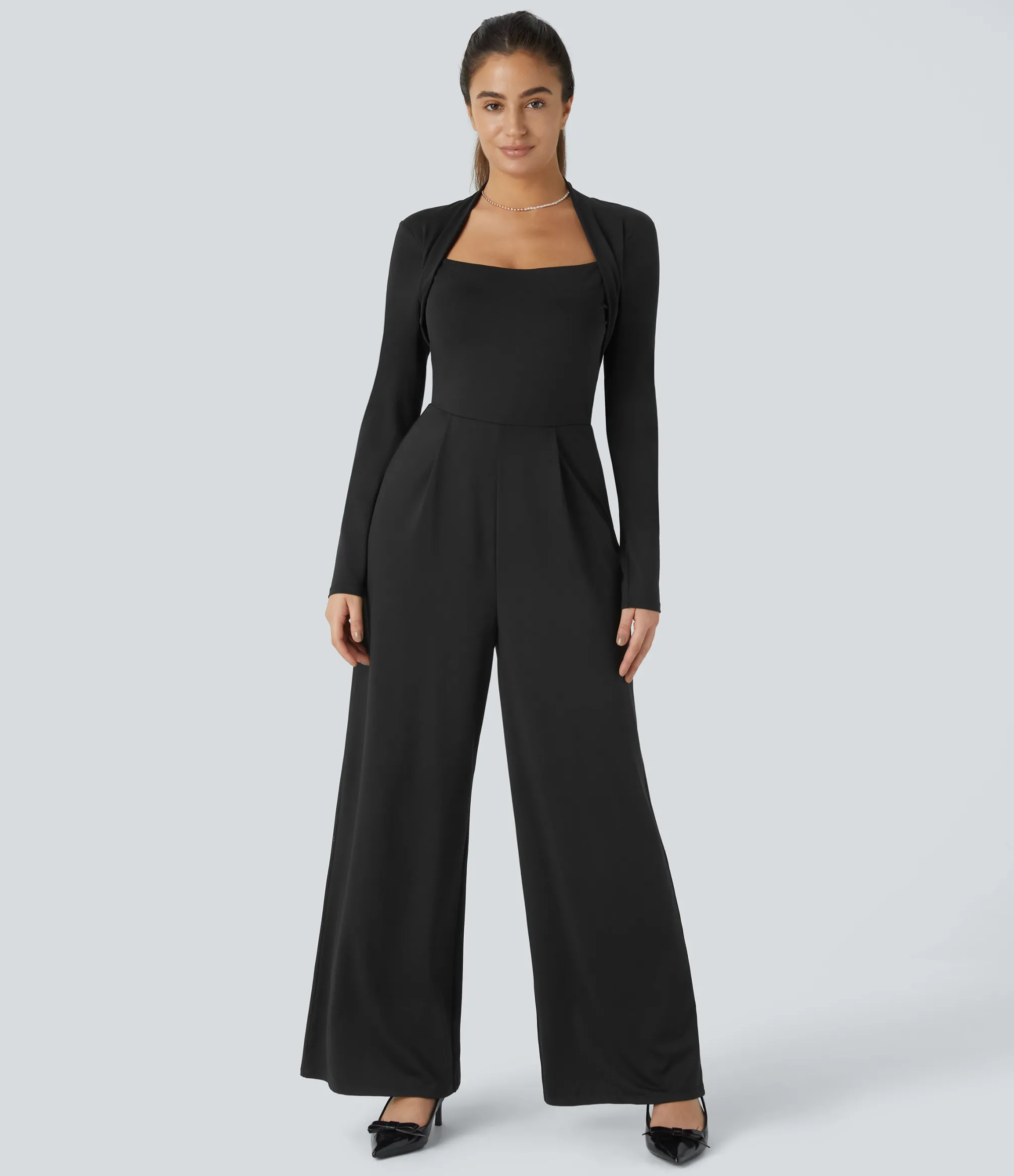 Jumpsuits<HALARA Long Sleeve Wide Leg Jumpsuit