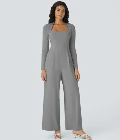 Jumpsuits<HALARA Long Sleeve Wide Leg Jumpsuit