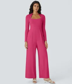 Jumpsuits<HALARA Long Sleeve Wide Leg Jumpsuit